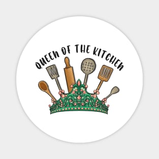 crown with kitchen tools queen of the kitchen vintage kitchen art Magnet